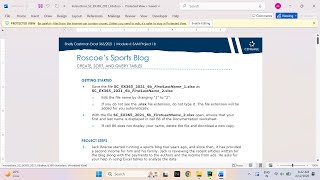 Shelly Cashman Excel 365/2021 | Module 6: SAM Project 1b Roscoe’s Sports Blog