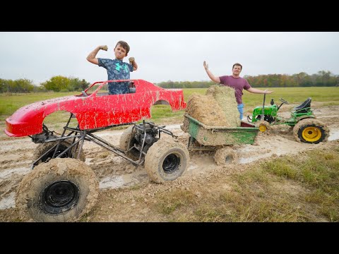 Hudson's Monster Truck is Stuck in Deep Mud