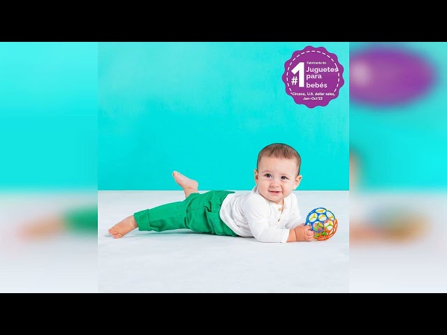 Vídeo relacionado con Bright Starts Oball Pelota sonajero de fácil agarre sin BPA, rosa, a partir de recién nacido, 10 cm