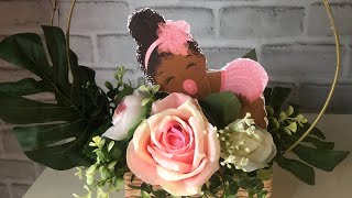 Easy Girl Baby shower Centerpiece on budget | Centro de mesa para fiestas de niña super fasil