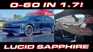 WORLD RECORD * How to launch the Lucid Sapphire down the 1/4 Mile * 0-60 MPH in 1.7 Seconds!