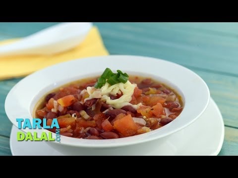 Spicy Salsa Bean Soup (Iron Rich) by Tarla Dalal