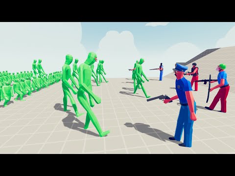 Zombie 100 Units vs Army Soldier - Totally Accurate Battle Simulator TABS