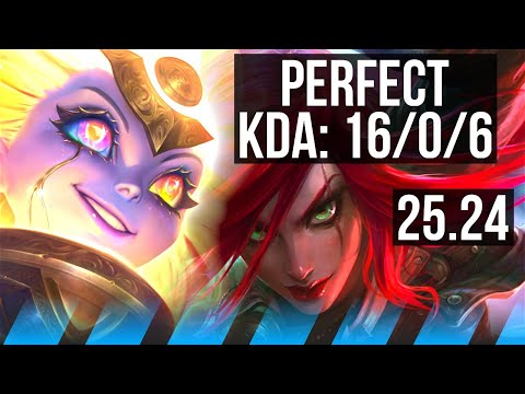 ZOE vs KATARINA (MID) | Perfect KDA: 16/0/6 | KR Diamond | 25.24