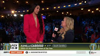 🚨 KAMILLA CARDOSO #3 PICK AT 2024 WNBA DRAFT BY CHICAGO SKY + Interview | South Carolina Gamecocks