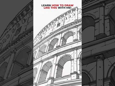 Drawing Roman Colosseum #shorts