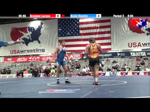 Brandon Larson vs. Kevin Beazley at 2013 Junior Nationals - FILA - GR