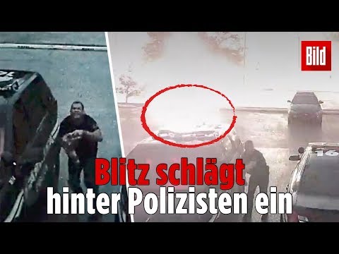Polizist erlebt heftigen Schreck: Er wird fast vom Blitz getroffen