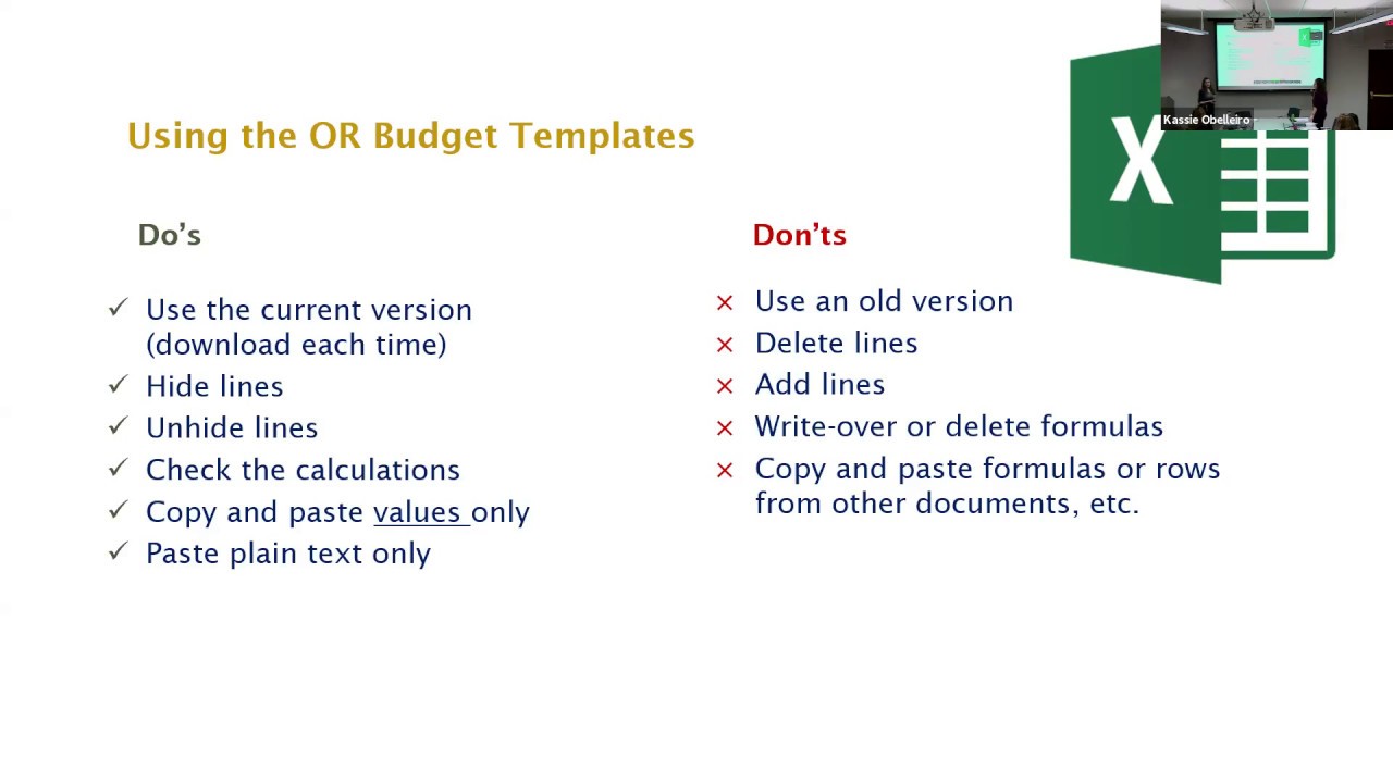 Proposal Budget Development: Using the OR Budget Templates