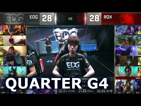 ROX vs EDG - Game 4 Quarter Finals Worlds 2016 | LoL S6 World Championship Rox Tigers vs EDG G4
