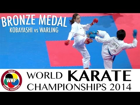 KOBAYASHI vs WARLING. Bronze Medal. Female Kumite -55kg. 2014 World Karate Championships