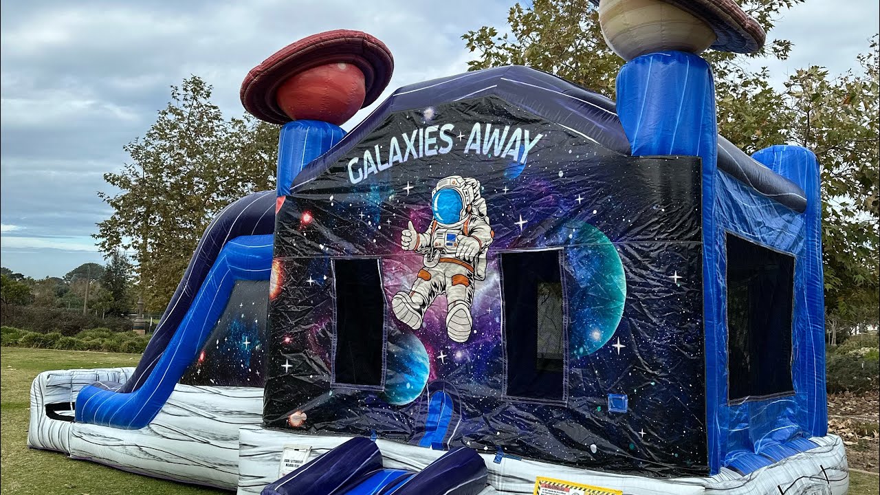 ✨ Galaxy bounce house combo spaceship, and  3-D planets 🪐  Review  ￼