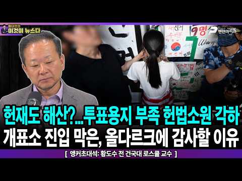 헌재도 해산?...투표용지 부족 헌법소원 각하 / 개표소 진입 막은, 올다르크에 감사할 이유 - 앵커초대석: 황도수 전 건국대 로스쿨 교수 [이것이 뉴스다]