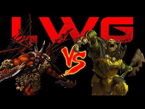 LWG: *NEW* Orruk Warclans vs Khorne - 2000 Point Age of Sigmar Battle Report