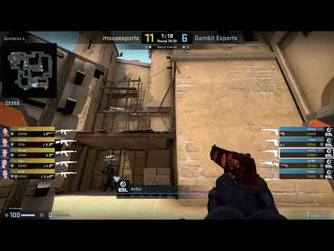CS:GO POV Demo Gambit Ax1Le (28/19) vs Mousesports (de_mirage)