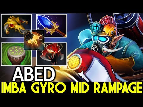 ABED [Gyrocopter] A-God Gyro Mid Rampage VS Immortal Party 7.22 Dota 2