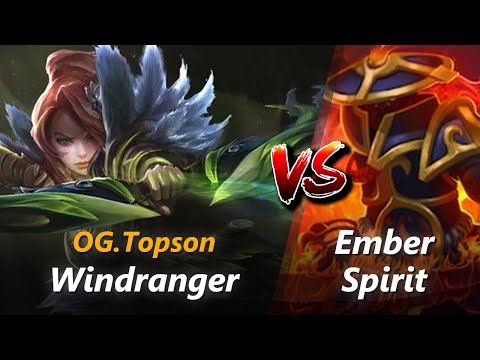 How to Windranger mid vs Ember Spirit (feat. Topson) | First 10 minutes