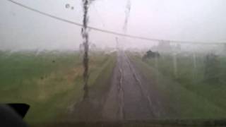 preview picture of video 'A train driver's view: bad Weather - Heerhugowaard - Obdam'