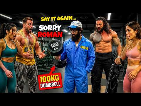 Cleaner  lifting 100kg Dumbbell in the Gym and SHOCKS all bodybuilders  😱💪 | Anatoly Gym Prank