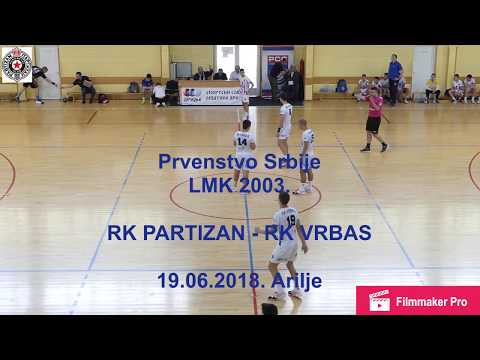 RK Partizan - RK Vrbas. Prvenstvo Srbije 2018.