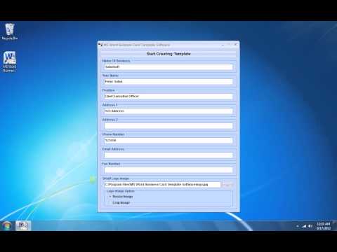 MS Word Business Card Template Software
