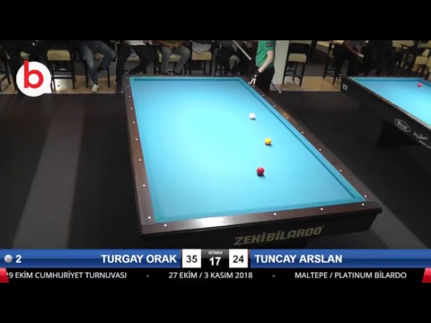 TURGAY ORAK & TUNCAY ARSLAN Bilardo Maçı - PLATINUM BİLARDO - 2018 CUMHURİYET TURNUVASI-4.TUR