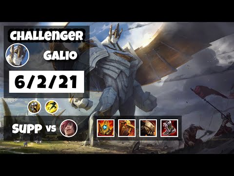Galio Support 11.6 Challenger Gameplay Replay - S11 (6/2/21) - KOREAN