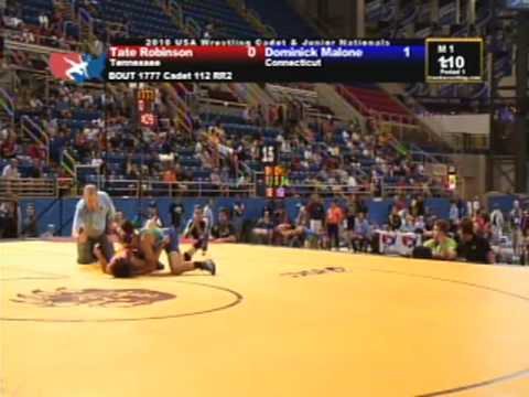 Cadet Freestyle 112 pounds - Dom Malone vs. Tate Robinson