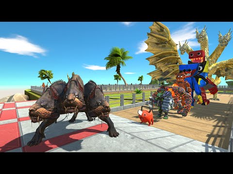 Three Dog vs Ghidorah OASIS DEATH RUN - Animal Revolt Battle Simulator