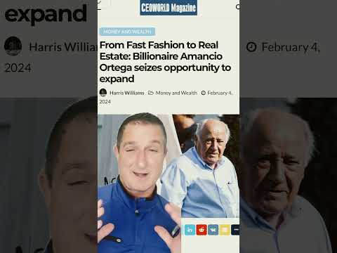 Amancio Ortega -Founder of Zara buying real estate around the globe. #realestate