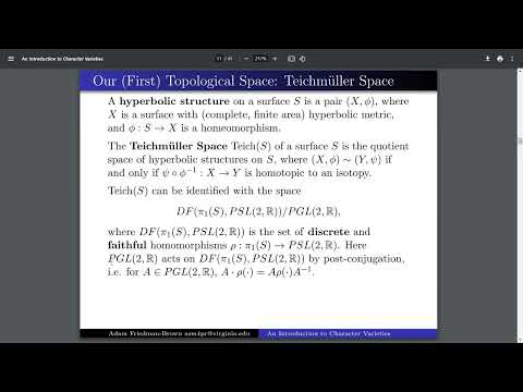 Pre-talk for Bowditch Representations and dynamics on character varieties