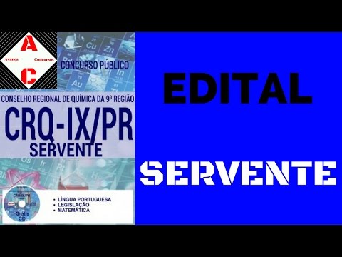Edital Concurso CRQ-IX PR 2016 - Servente