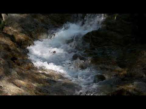 4K Fresh Waterfall -  Natural White Noise Sounds -  Flowing Water - 3 Hours   Relaxation Sleep Video