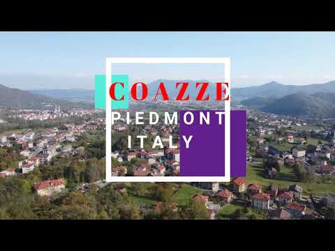 Coazze by drone (Valsangone,, Piedmont, Italy)