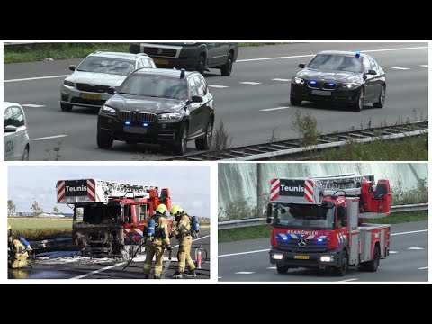 🇳🇱 [Fire Truck on fire] 5X Arrestatieteam en Brandweer Amsterdam naar een inzet in Den Helder