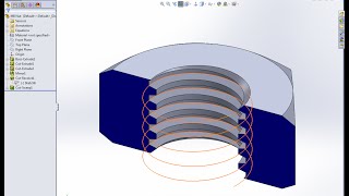 Modeling Hex Nut with ACME Thread | Solidworks Tutorial