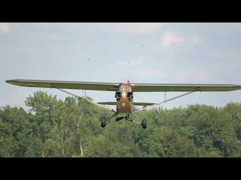 Tri-State Warbird Museum Piper L-4 Grass Strip Takeoff