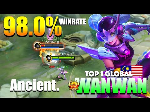 SAVAGE! Wanwan Gameplay 98% Winrate , Top 1 Global By Ancient