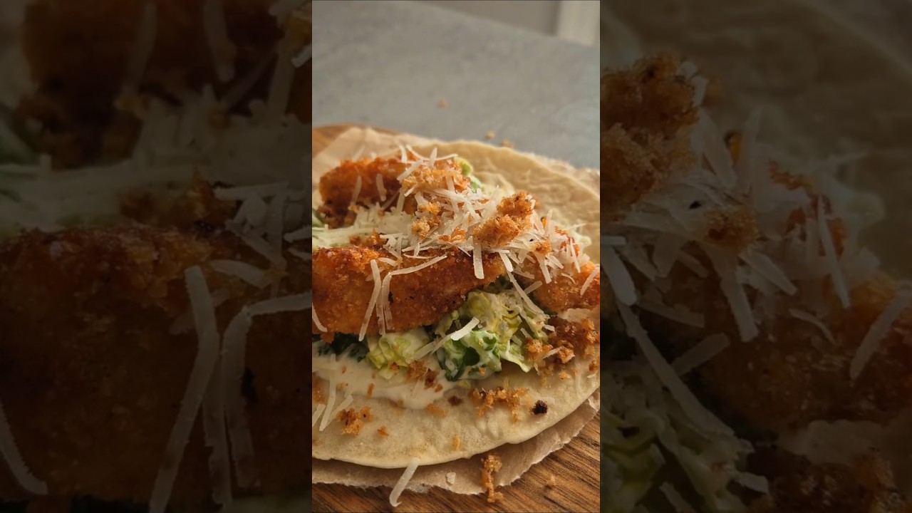 YouTube-Video: Crispy Caesar Chicken Tacos - knusprige Tacos mit Caesar Salad