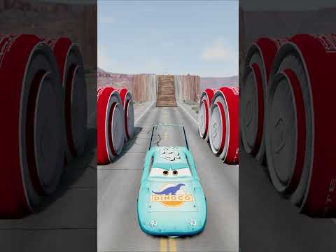 Pixar Cars VS 5 Cola Bollard Crush – BeamNG.drive