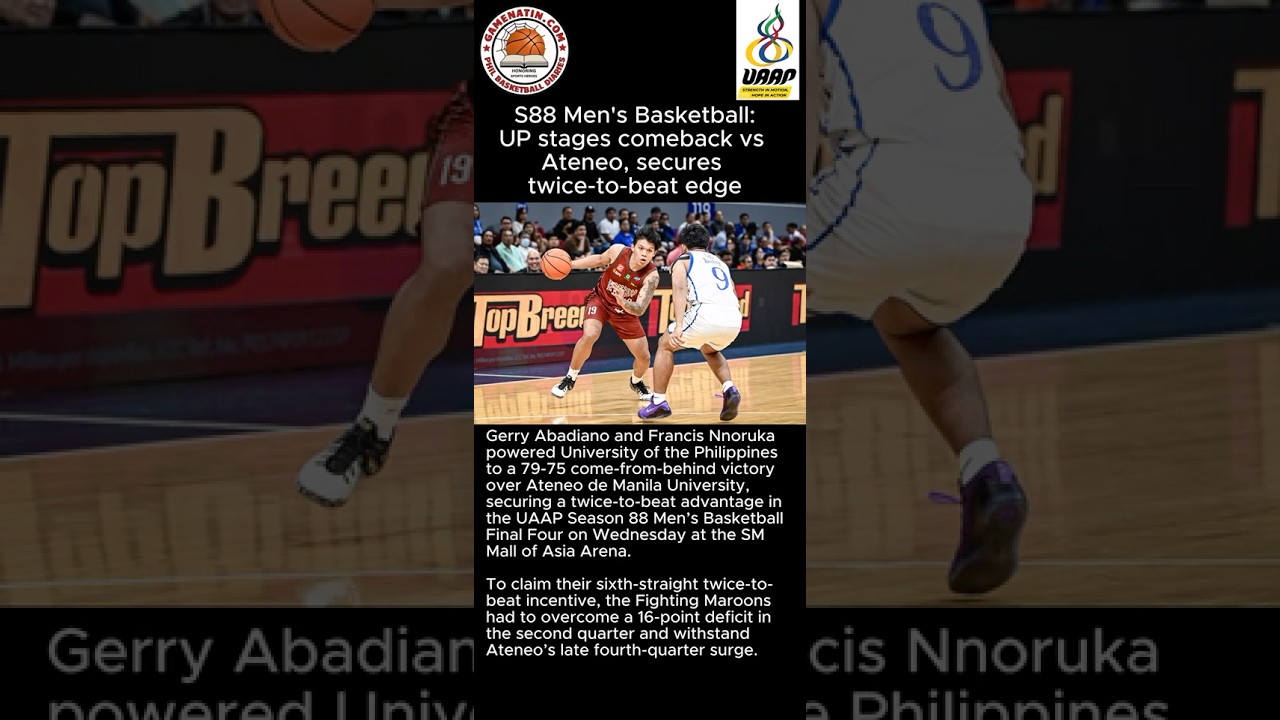 UAAP Men's Basketball: UP clinches twice-to-beat after rallying past Ateneo in testy encounter