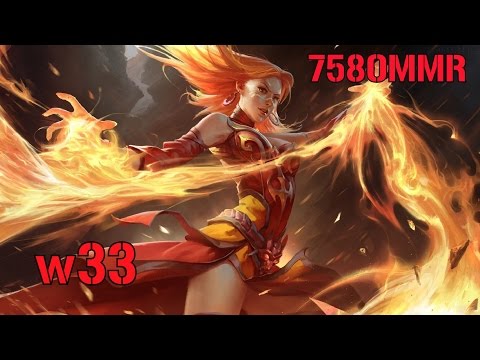 w33 7.5k mmr Top 1 player eu  plays Lina
