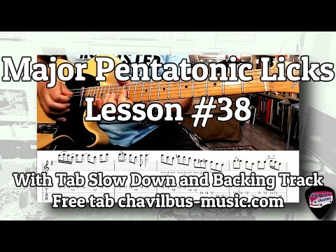 Major Pentatonic Licks - Lesson with free tab and Backing track