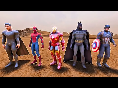 CAN SUPERMAN ,IRON MAN, BATMAN, SPIDERMAN & CAPTAIN AMERICA ESCAPE 1,000,000 Zombies ? | UEBS 2