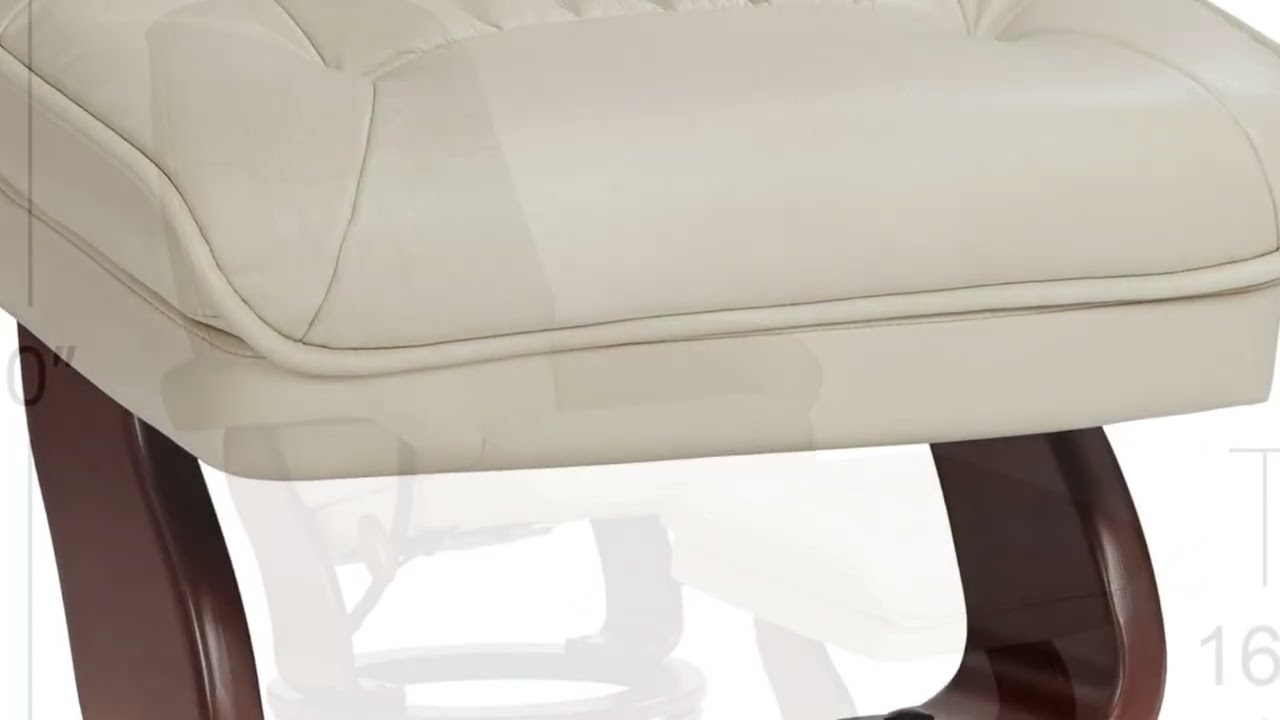 Ultimate Relaxation: Kyle Taupe Swivel Faux Leather Recliner with Ottoman! 🛋️💺