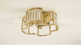 Watch A Video About the Gillian Soft Gold Crystal 4 Light Ceiling Light
