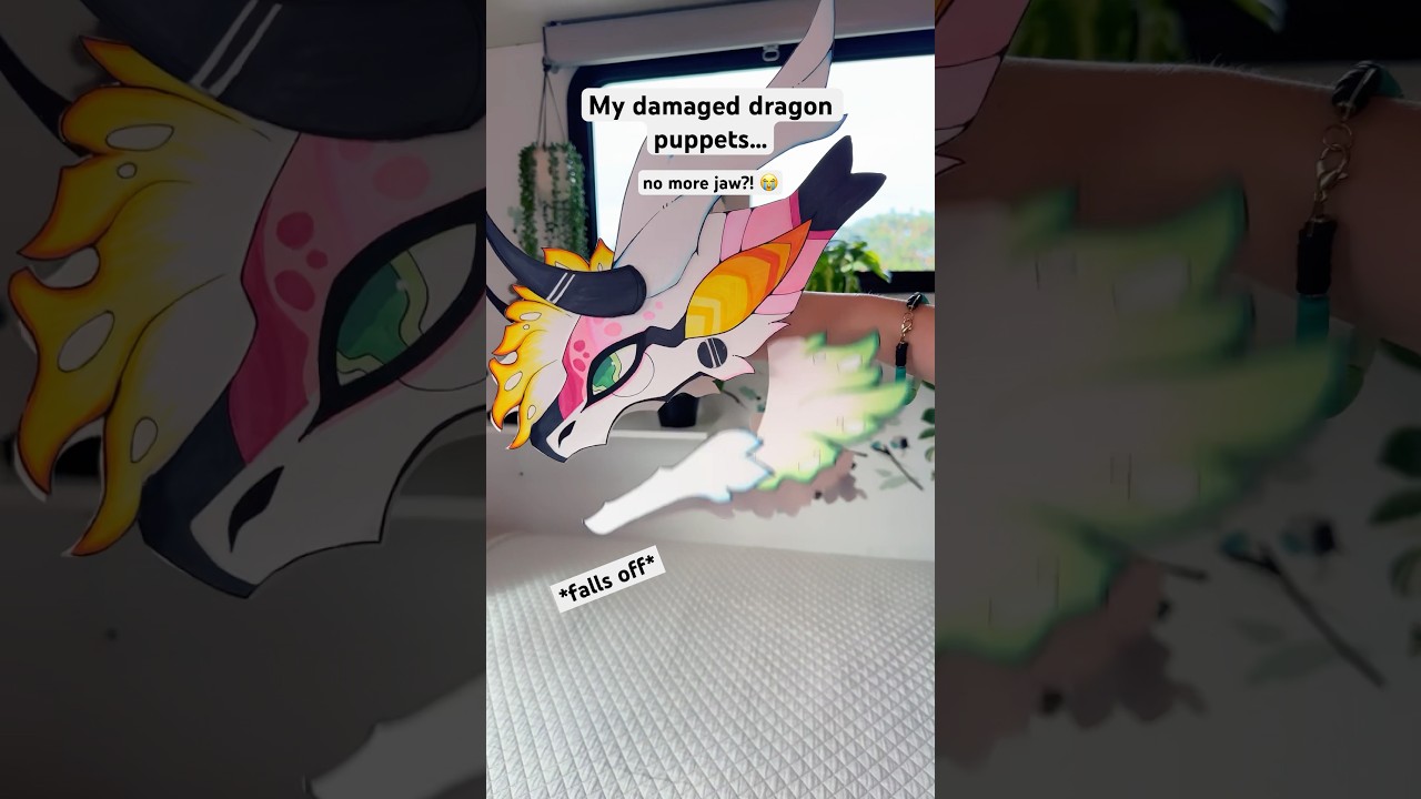 The Damaged Dragon Puppets… 😭🙏 #dragonpuppet #paperdragons