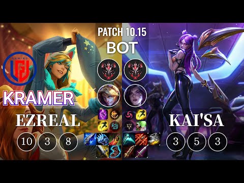 LGD Kramer Ezreal vs Kai'Sa Bot - KR Patch 10.15