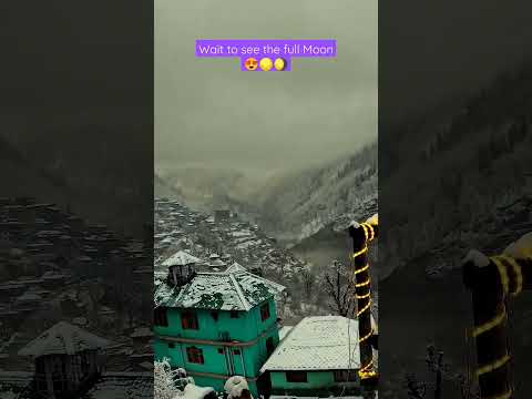Full moon during the snowfall 😍 #fullmoon #snowfall #nature #shorts