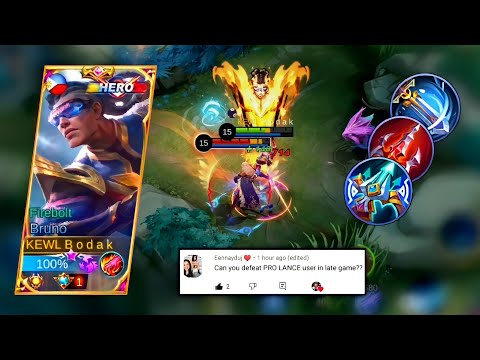 LATE GAME BRUNO CORE VS PRO LANCE | BRUNO BEST BUILD AND EMBLEM MLBB